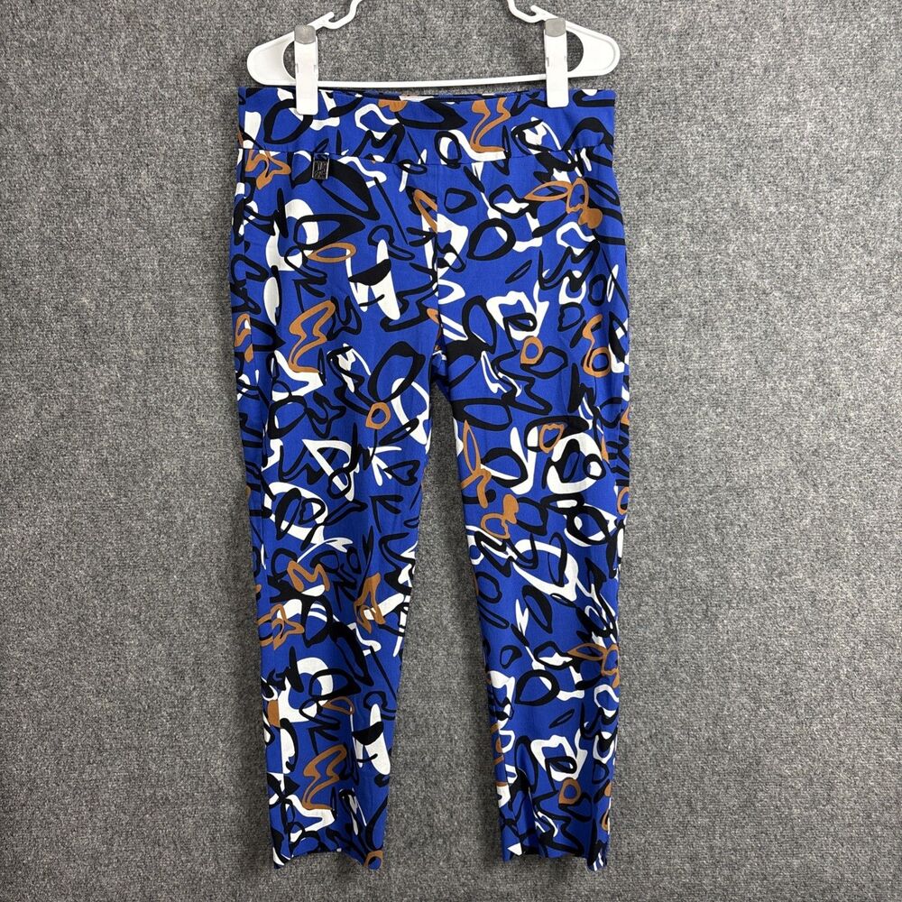 Joseph Ribkoff Dress Crop Pants Womens Size 14 Blue Stretch